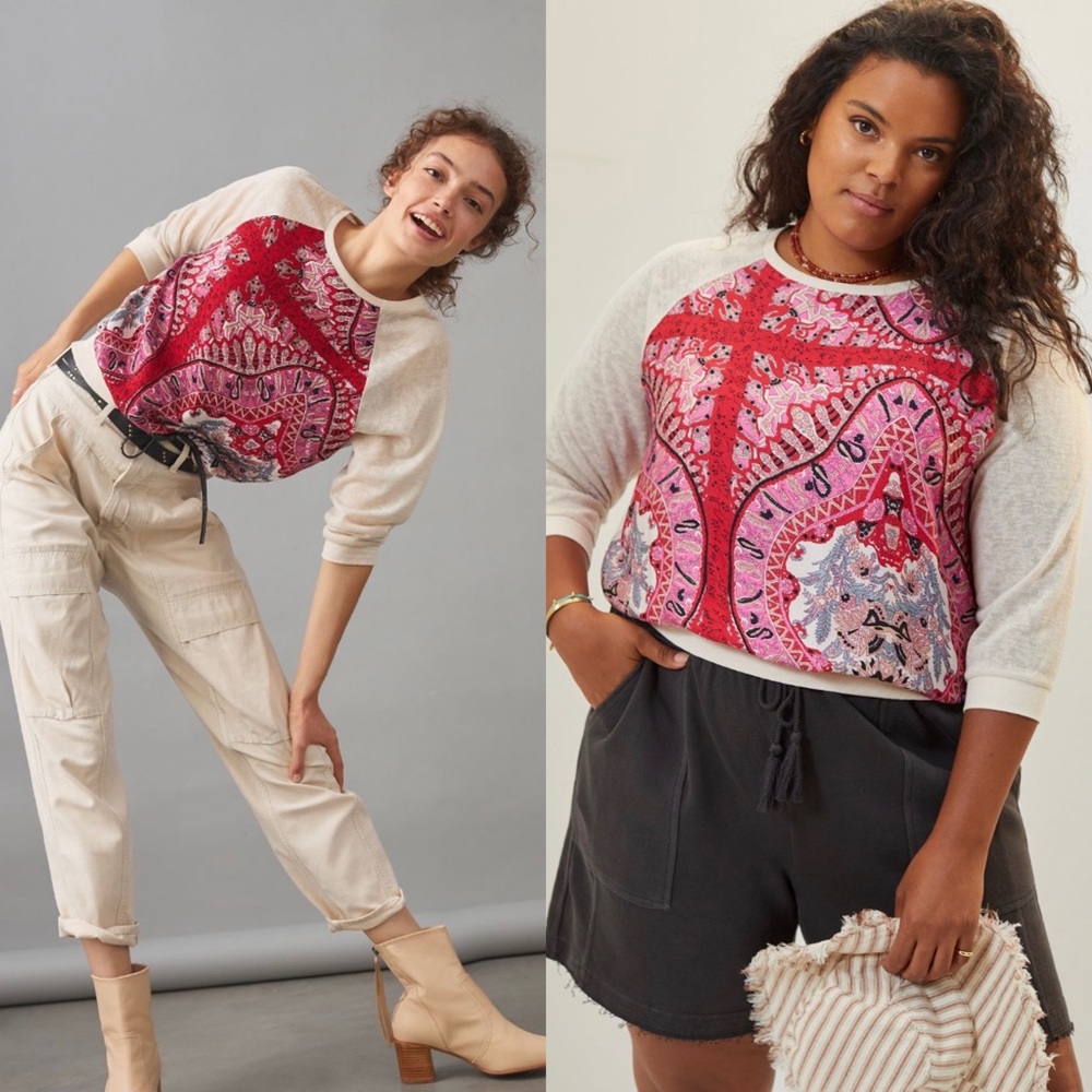 Anthropologie TINY Vienna Swit Woven Abstract Pullover Top